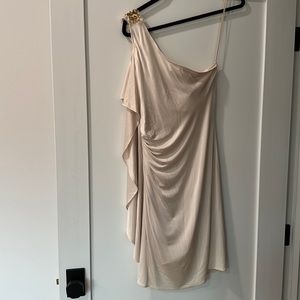 NWT BCBG Maxazria acetate interlock bodycon dress one shoulder M